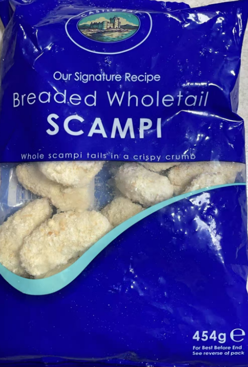 CASTLE BAY Whole Tail Scampi in Crispy Crumb 454G