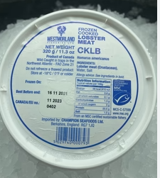 WESTMORLAND冷冻熟龙虾肉320G
