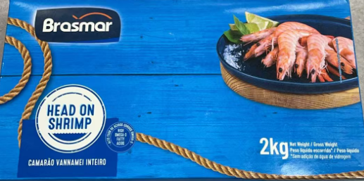 BRASMAR Quick-Frozen Head on Shrimp 40/50 2KG