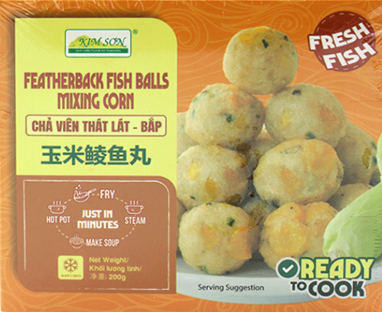 KIM SON Featherback Fish Balls Mixing Corn 200G