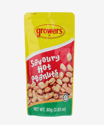 GROWERS Peanuts Savoury Hot 80G