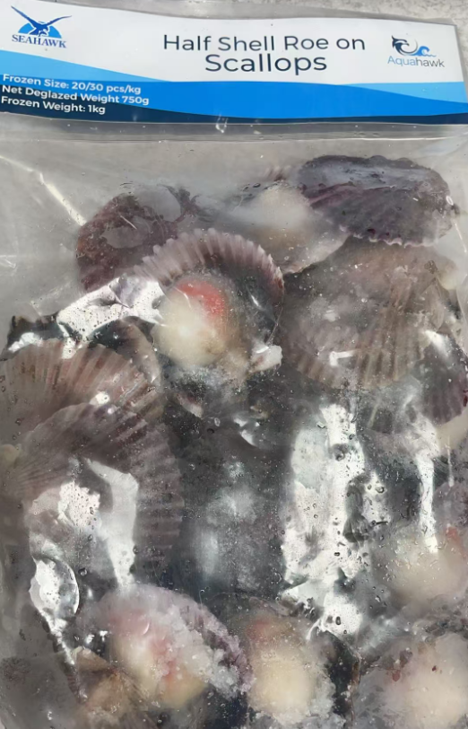 SEAHAWK Half Shell Roe on Scallops 20/30 1KG
