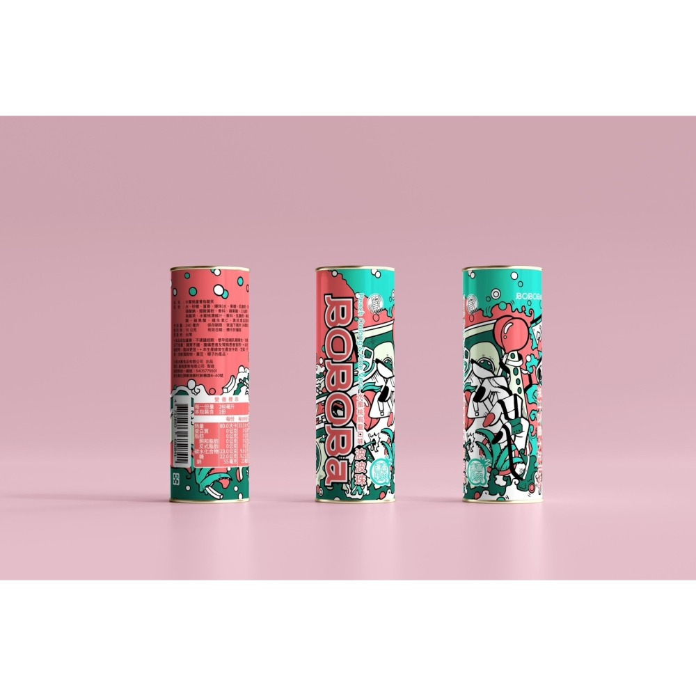 Bubblephil Strawberry Yogurt Sparkling Popping Boba240ml