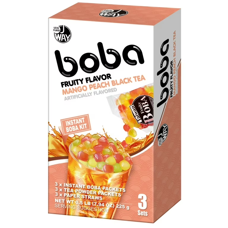 J WAY Mango Peach Black Tea Boba Kit225g