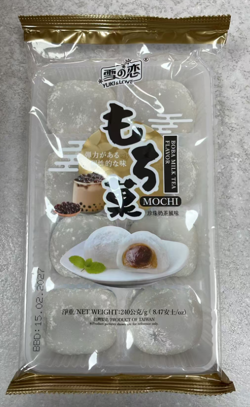 YUKI&LOVE Boba Milk Tea Flavour Mochi 240G