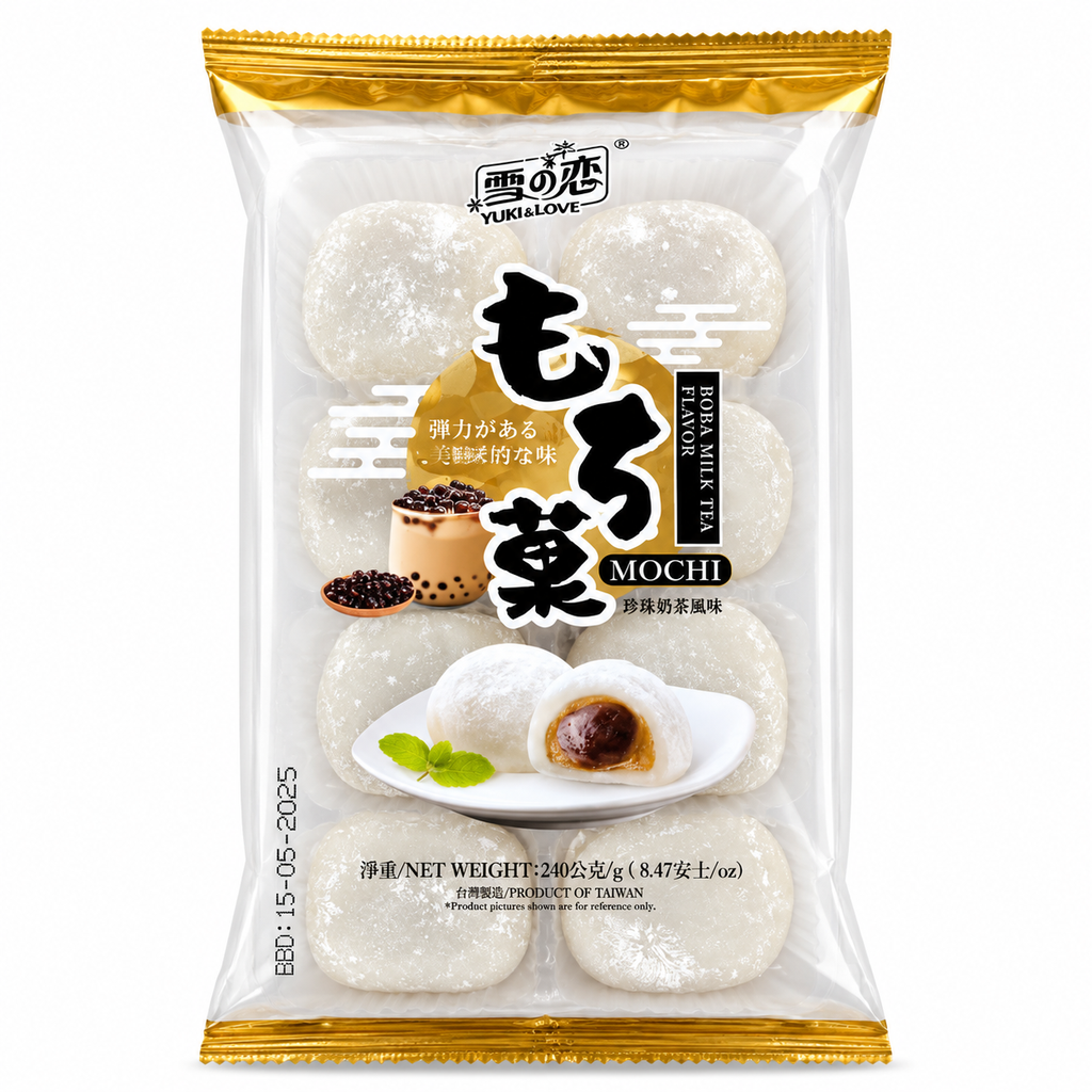 YUKI&LOVE Boba Milk Tea Flavour Mochi 240G