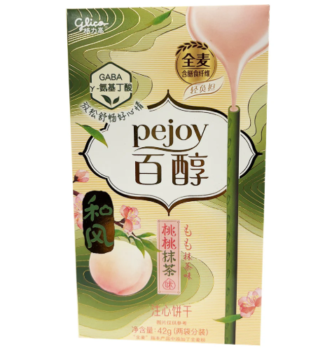 GLC Pocky Tea Biscuit Peach Matcha 42G