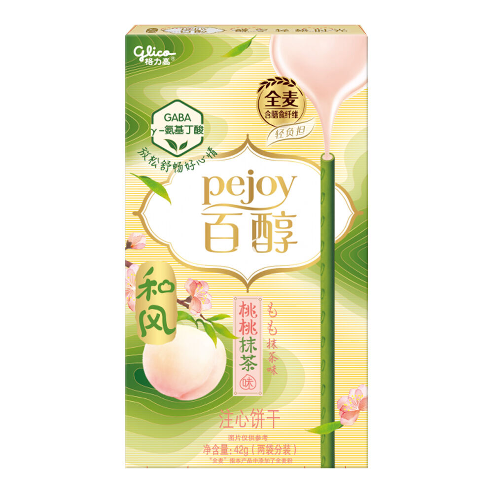 GLC Pocky Tea Biscuit Peach Matcha 42G