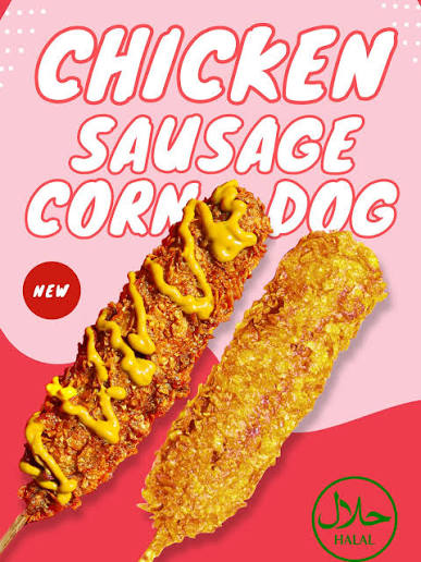 HANSS Frozen Cooked Korean Style Corn Dog with  Chicken Sausage 400g