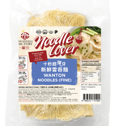 THE NOODLE FACTORY Wanton Noodle (Fine) 480G