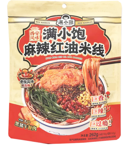 MAN XIAO BAO Instant Rice Noodle Spicy and Red Oil Flavor 262G