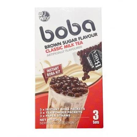 JWAY Brown Sugar Boba Classic Milk Tea Kit 3 sets 234g