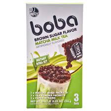 JWAY Brown Sugar Boba Matcha Milk Tea Kit 3 sets 234g
