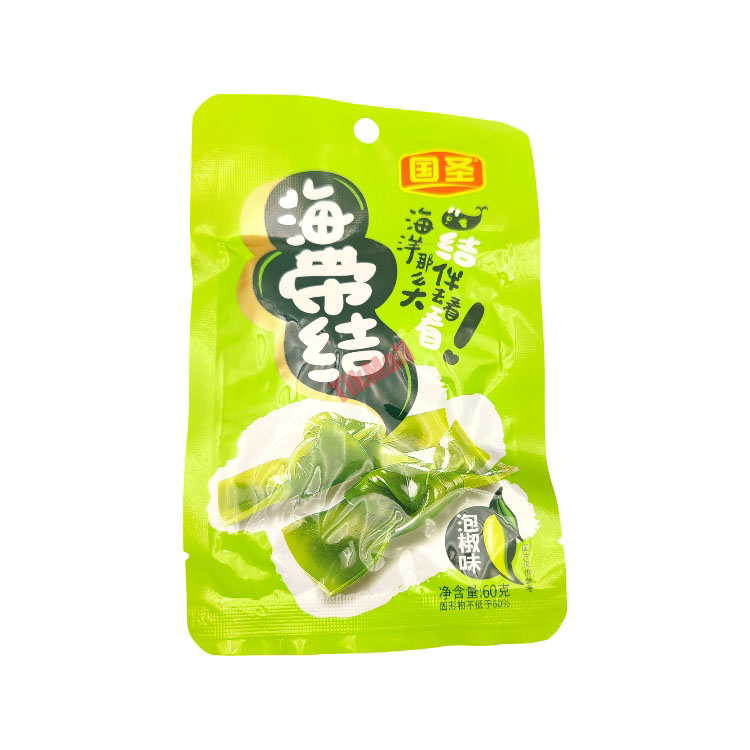 Guo Sheng Brand Preserved Seaweed Knot Spicy 60g